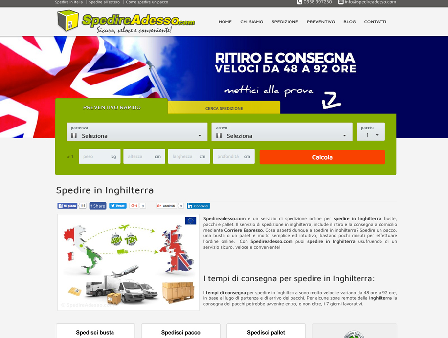 Restyling SpedireAdesso.com