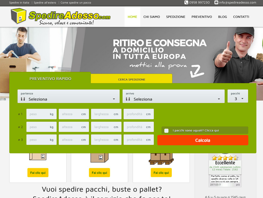 Restyling SpedireAdesso.com